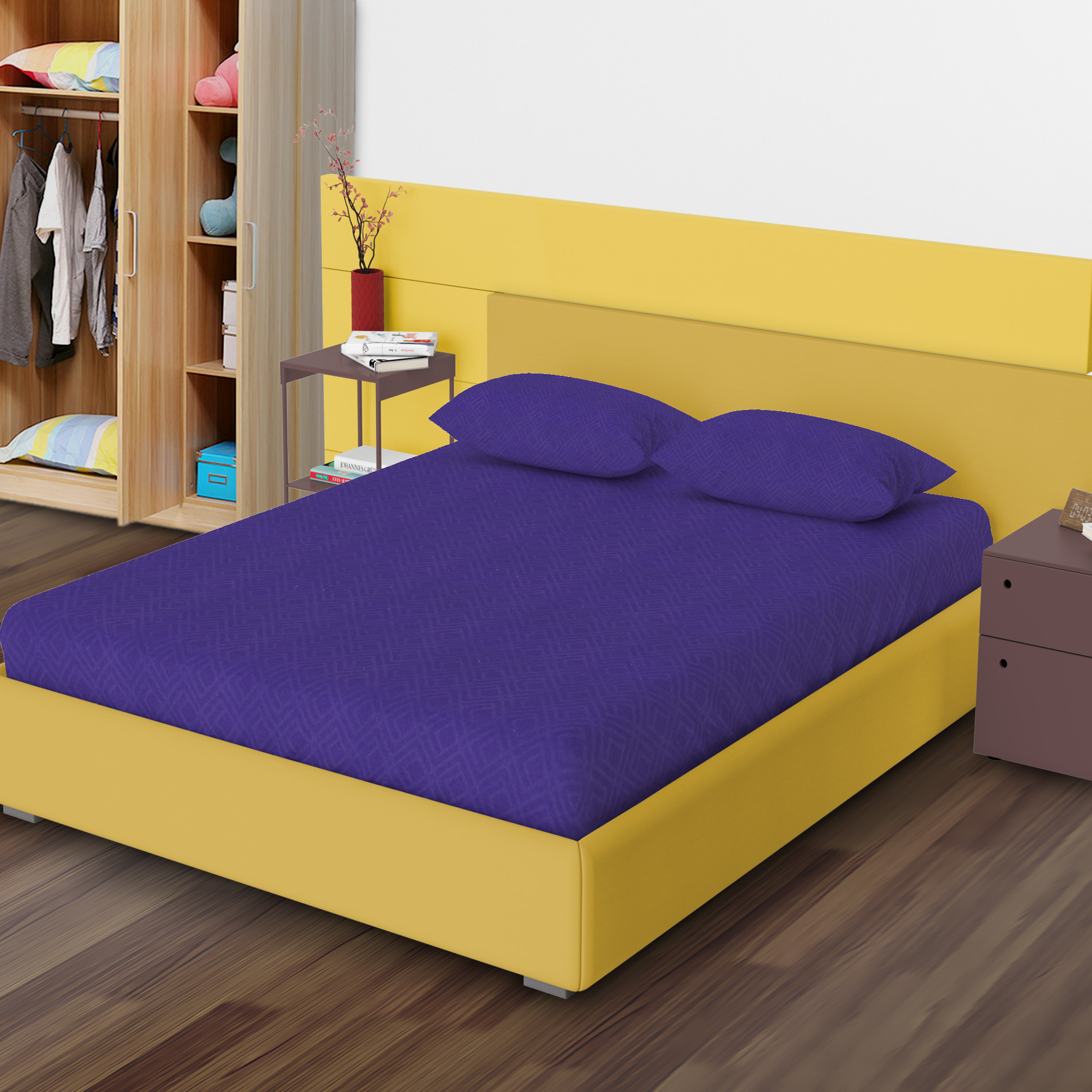 Foto 7 | Juego de Sábanas Matrimonial NubiSuave RELIEVE-MAT color Azul 2800 Hilos 4 Piezas