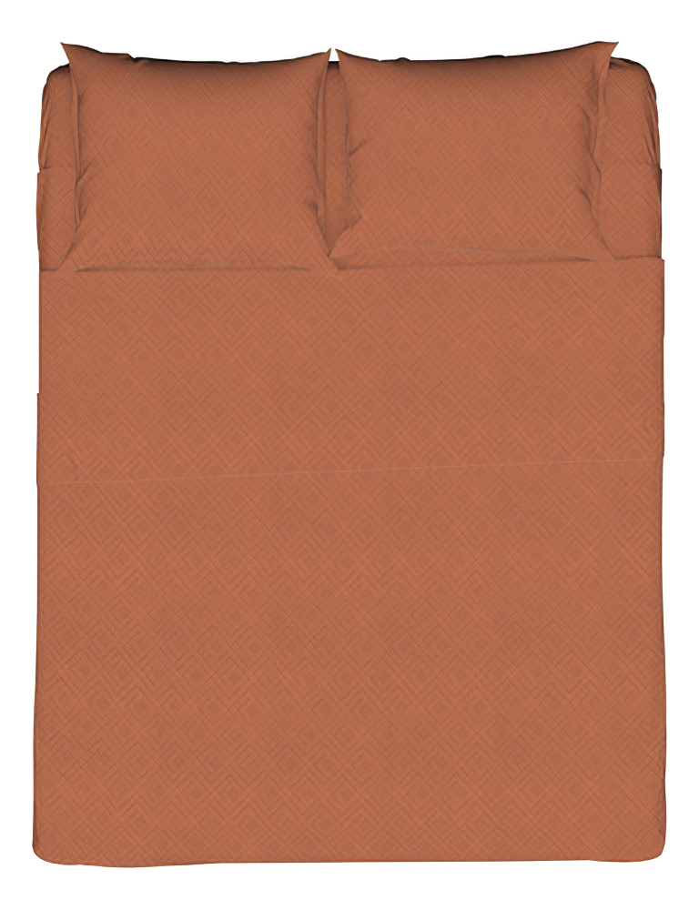 Foto 2 pulgar | Juego de Sábanas Matrimonial NubiSuave RELIEVE-MAT color Cobre 2800 Hilos 4 Piezas