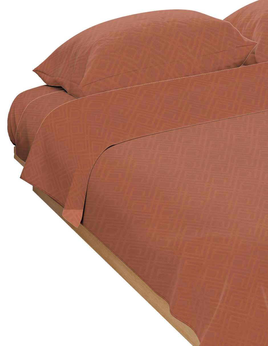 Foto 3 pulgar | Juego de Sábanas Matrimonial NubiSuave RELIEVE-MAT color Cobre 2800 Hilos 4 Piezas