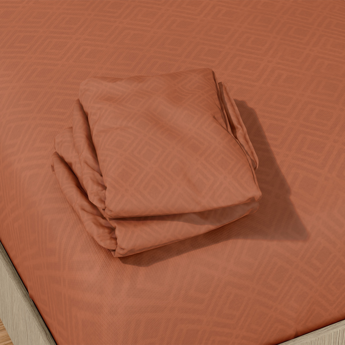 Foto 7 pulgar | Juego de Sábanas Matrimonial NubiSuave RELIEVE-MAT color Cobre 2800 Hilos 4 Piezas