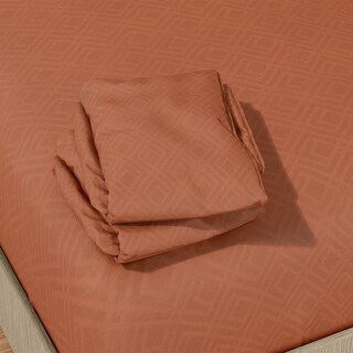 Foto 6 | Juego de Sábanas Matrimonial NubiSuave RELIEVE-MAT color Cobre 2800 Hilos 4 Piezas