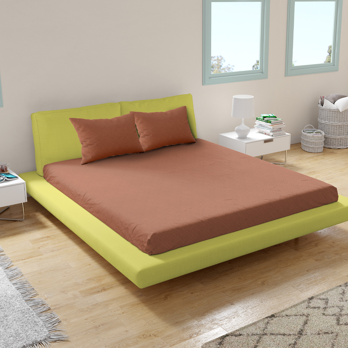 Foto 7 | Juego de Sábanas Matrimonial NubiSuave RELIEVE-MAT color Cobre 2800 Hilos 4 Piezas