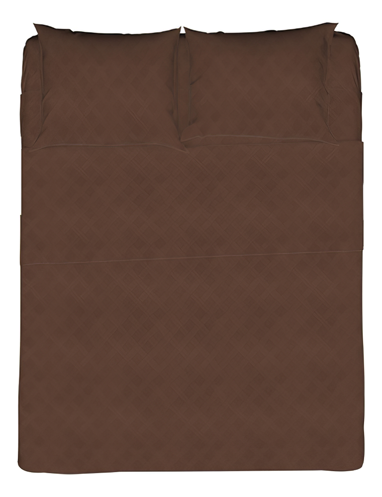 Juego de Sabanas Matrimonial NubiSuave RELIEVE-MAT color Marrón 2800 Hilos 4 Piezas