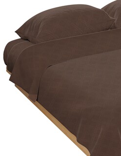 Foto 2 | Juego de Sabanas Matrimonial NubiSuave RELIEVE-MAT color Marrón 2800 Hilos 4 Piezas