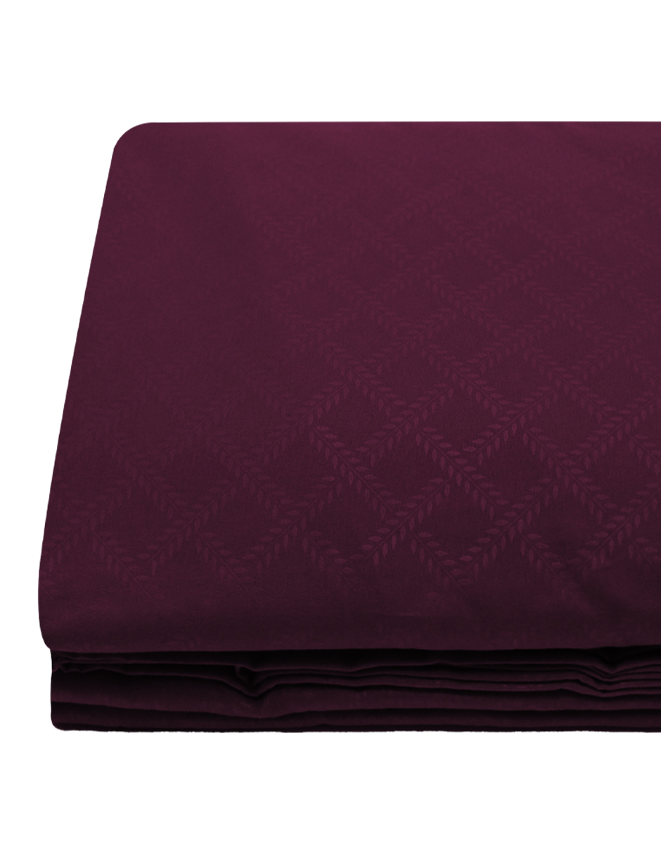 Foto 5 pulgar | Juego de Sábanas Matrimonial NubiSuave RELIEVE-MAT color Vino 2800 Hilos 4 Piezas