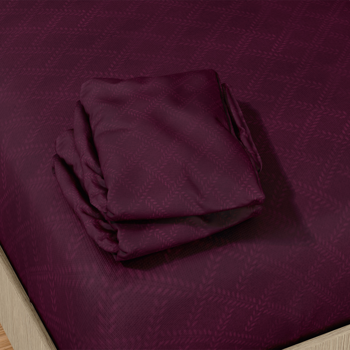 Foto 7 pulgar | Juego de Sábanas Matrimonial NubiSuave RELIEVE-MAT color Vino 2800 Hilos 4 Piezas