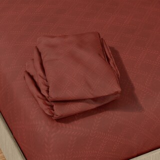 Foto 6 | Juego de Sabanas NubiSuave de Relieve Matrimonial Diseño 2800 Hilos color Naranja Microfibra 4 Piezas