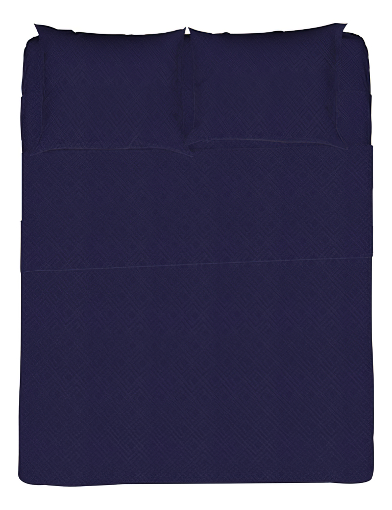 Foto 2 pulgar | Juego de Sabanas NubiSuave de Relieve Matrimonial Diseño 2800 Hilos color Azul Marino Microfibra 4 Piezas
