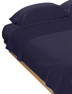 Foto 2 | Juego de Sabanas NubiSuave de Relieve Matrimonial Diseño 2800 Hilos color Azul Marino Microfibra 4 Piezas