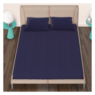 Foto 8 | Juego de Sabanas NubiSuave de Relieve Matrimonial Diseño 2800 Hilos color Azul Marino Microfibra 4 Piezas