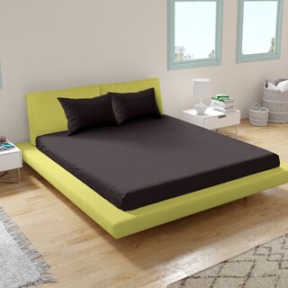 Foto 7 | Juego de Sabanas NubiSuave de Relieve Matrimonial Diseño 2800 Hilos color Café Microfibra 4 Piezas