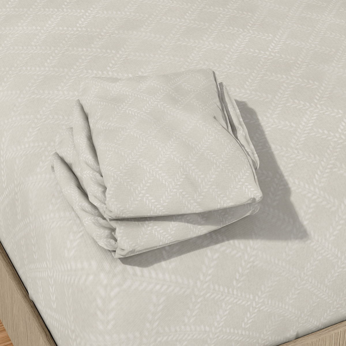 Foto 6 | Juego de Sabanas NubiSuave de Relieve Matrimonial Diseño 2800 Hilos color Crema Microfibra 4 Piezas