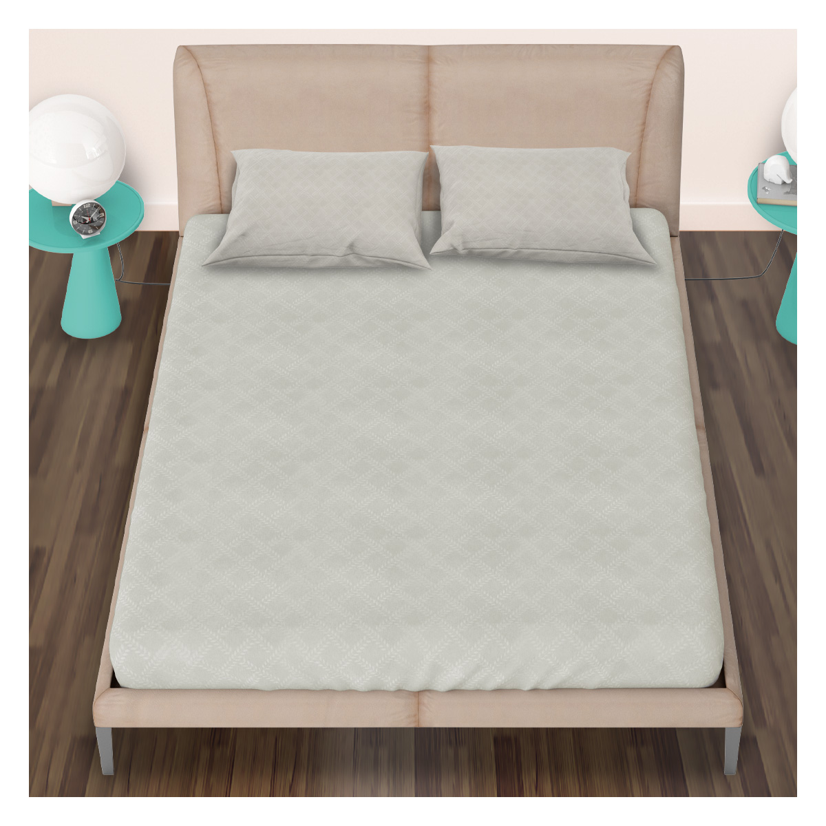 Foto 8 | Juego de Sabanas NubiSuave de Relieve Matrimonial Diseño 2800 Hilos color Crema Microfibra 4 Piezas