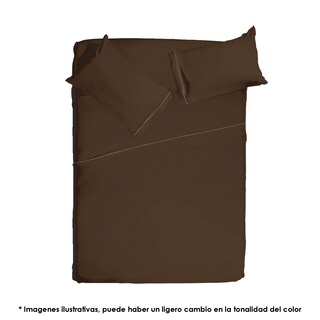 Foto 3 | Juego de Sábanas Aquila S0157 color Marrón Matrimonial Microfibra Súper Suave