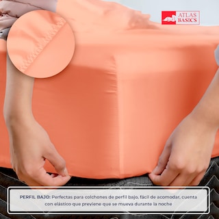 Foto 2 | Juego de Sábanas Queen Size Atlas Basic Coral
