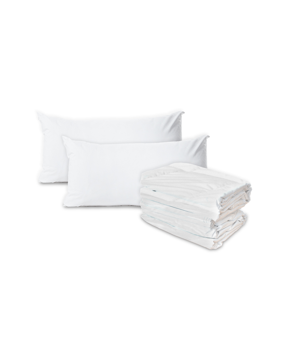 Kit de 2 Almohadas y 1 Cubrecolchón Capitonado Ziva Sleep Products Blancos Confort Queen Size