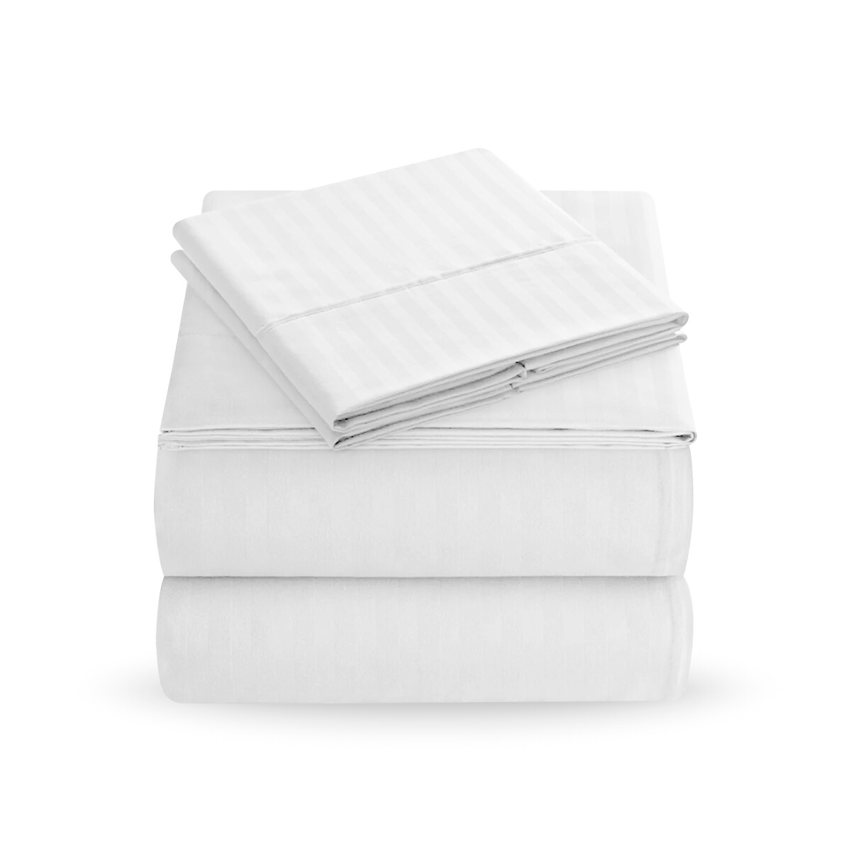 Juego Set de Sábanas Linium Rayadas Premium Suave Matrimonial Blanco $578