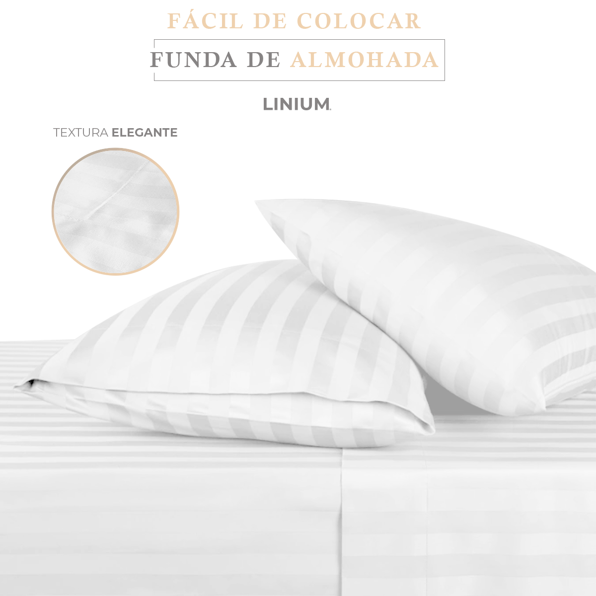 Foto 8 pulgar | Juego Set de Sábanas Linium Rayadas Premium Suave Matrimonial Blanco