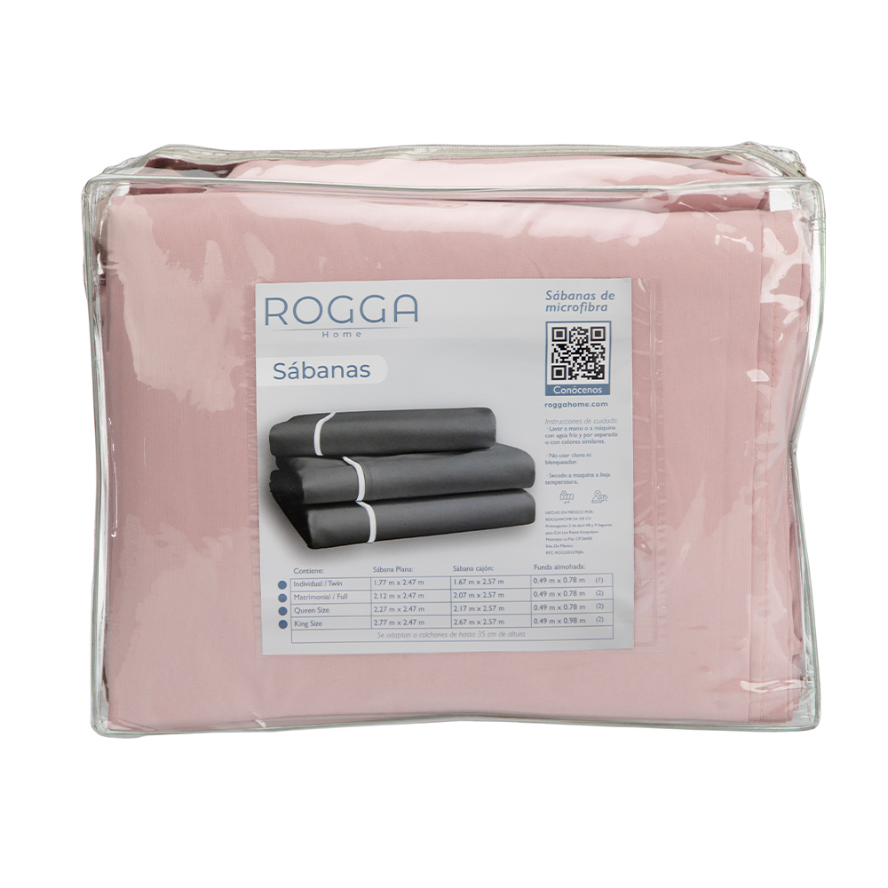 Foto 7 pulgar | Juego De Sábanas Rogga Royal King Size Color Rosa