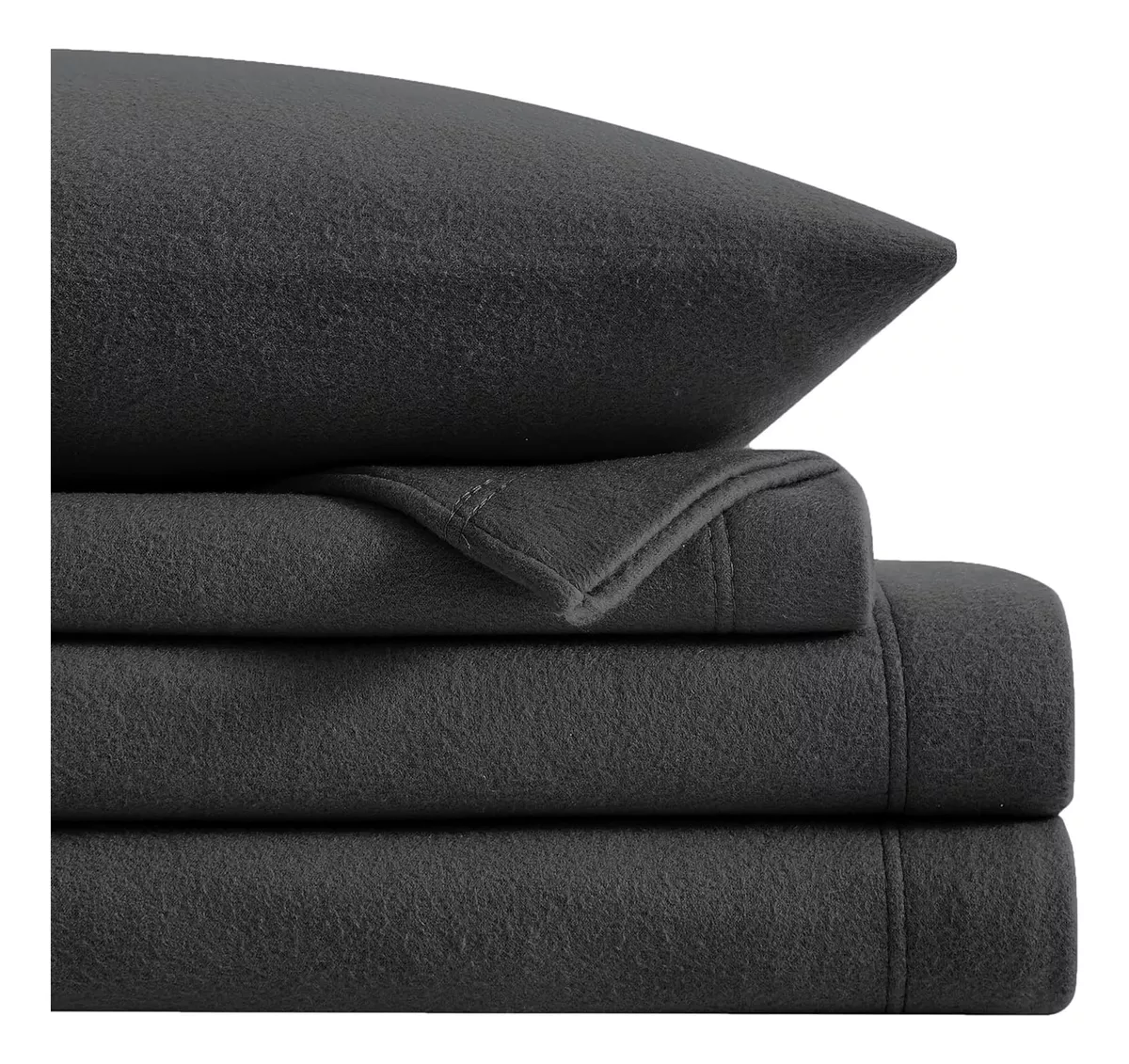 Foto 2 pulgar | Juego De Sábanas Polar Ultra Suave Matrimonial Negro
