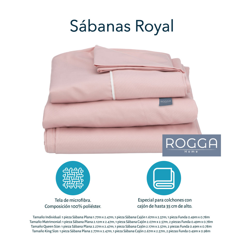 Foto 8 | Juego De Sábanas Rogga Royal Individual Color Rosa