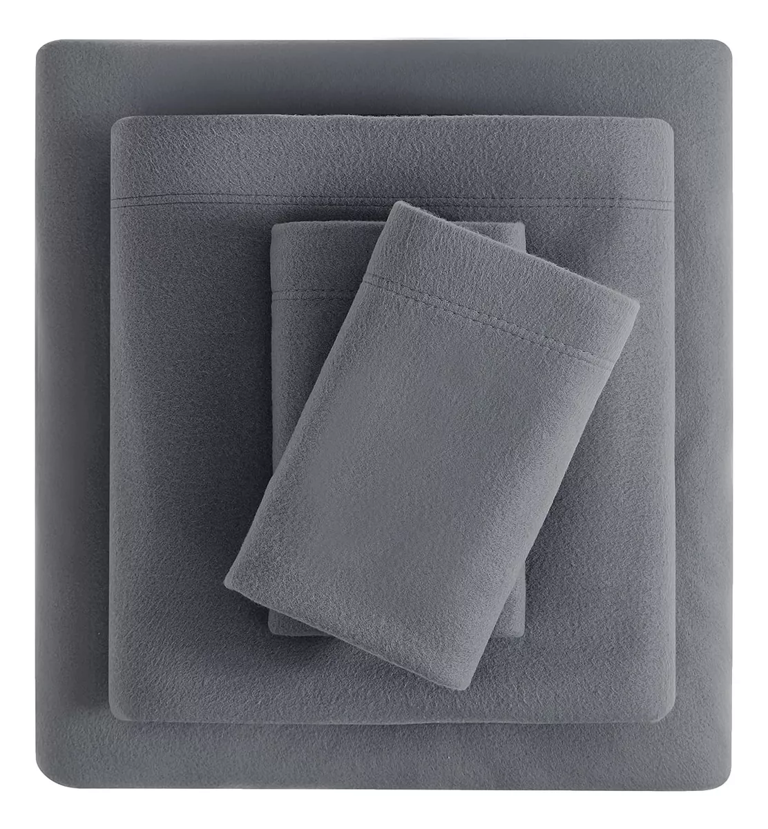 Foto 1 | Juego De Sábanas Polar Ultra Suave Matrimonial Gris Oscuro