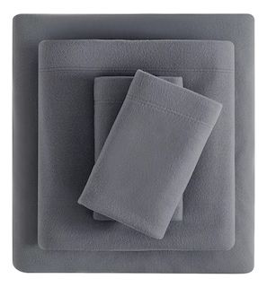 Foto 1 | Juego De Sábanas Polar Ultra Suave Matrimonial Gris Oscuro
