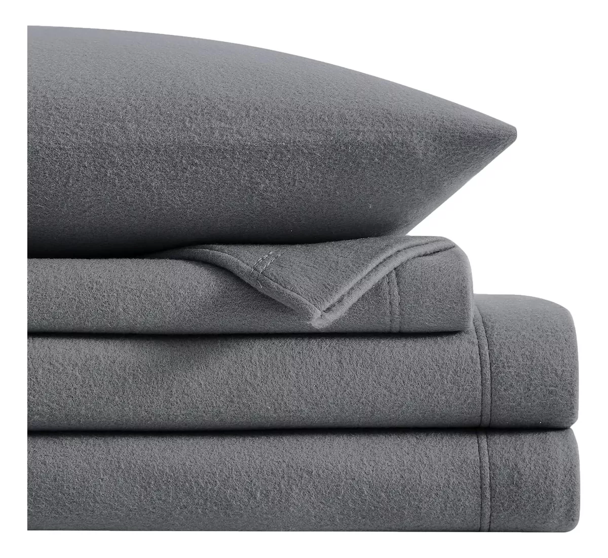 Foto 3 pulgar | Juego De Sábanas Polar Ultra Suave Matrimonial Gris Oscuro