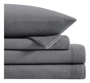 Foto 2 | Juego De Sábanas Polar Ultra Suave Matrimonial Gris Oscuro