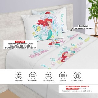 Foto 4 | Juego de Sábanas Providencia Matrimoniales Diseño de Ariel con Corales