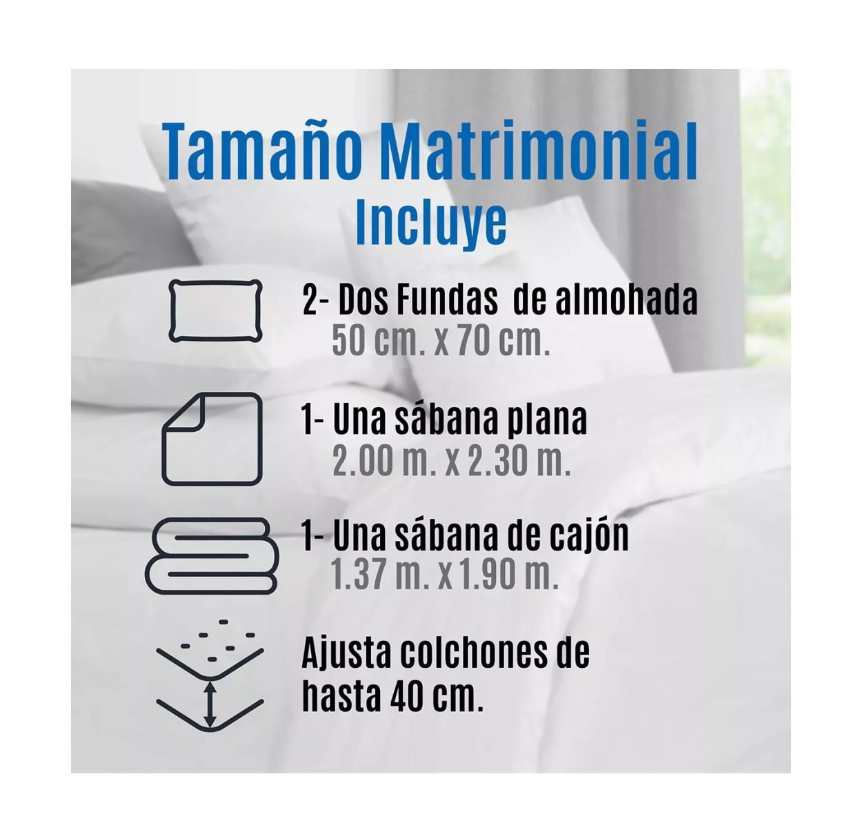 Foto 4 | Sábanas Matrimoniales Microfibra Azul Marino