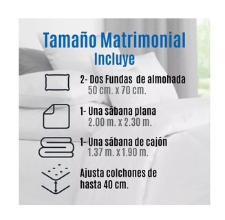 Foto 4 | Sábanas Matrimoniales Microfibra Azul Marino