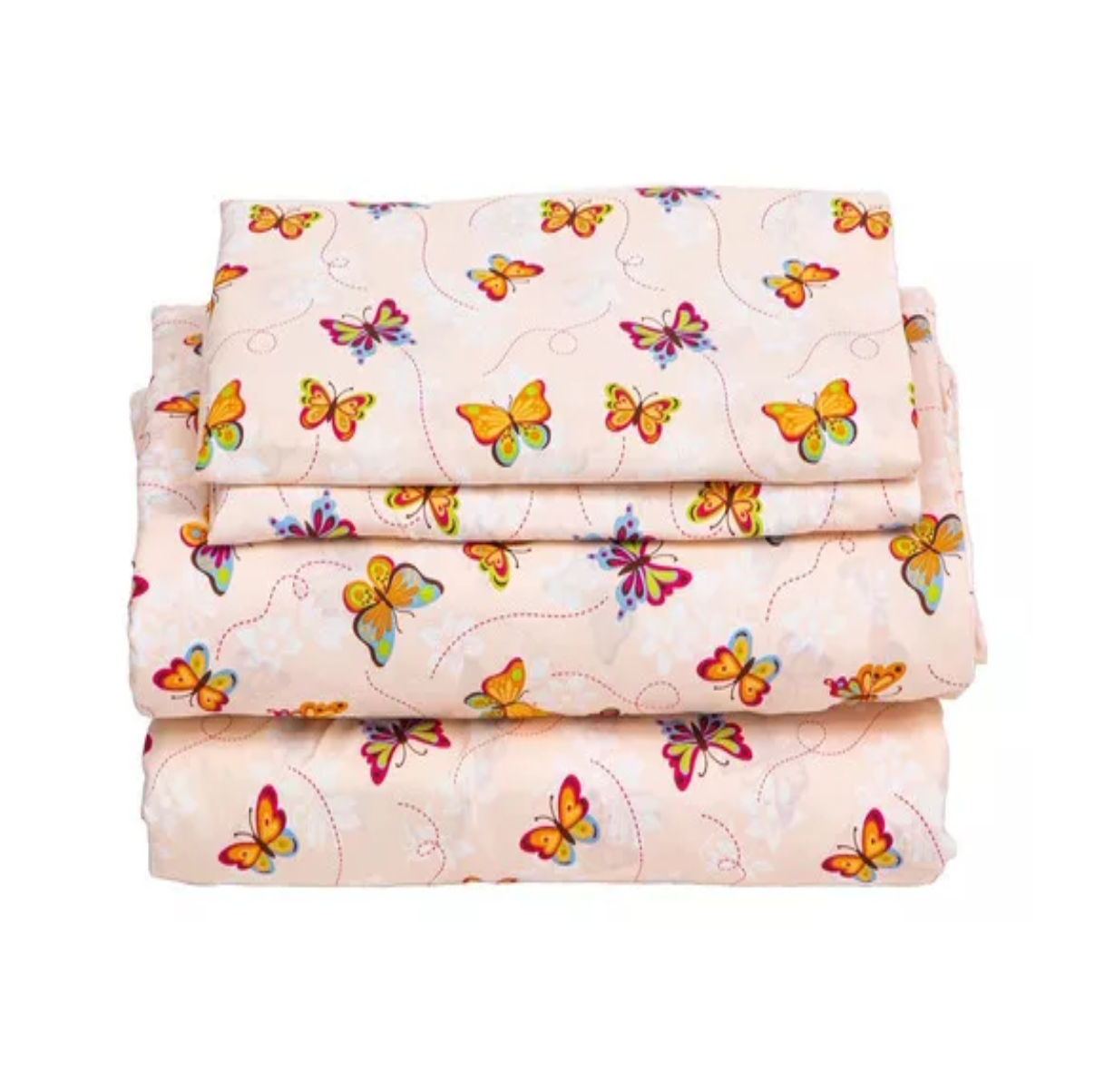 Foto 1 | Sábanas Matrimoniales Microfibra Estampado color Butterfly Mariposas Naranjas