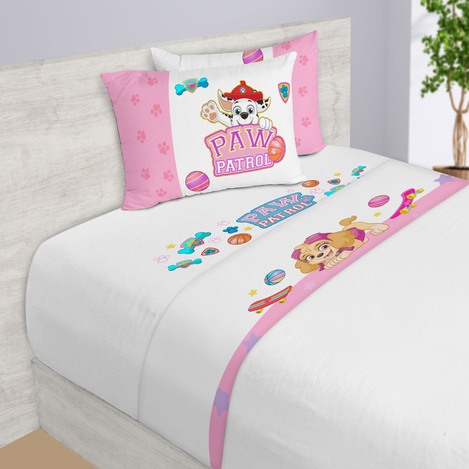 Foto 3 pulgar | Juego de Sábanas Providencia Paw Patrol Matrimoniales