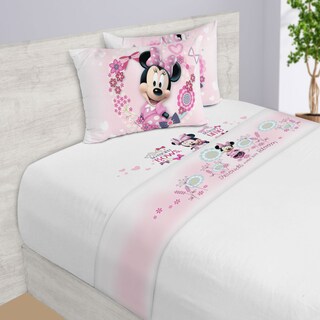 Foto 2 | Juego de Sábanas Proviedencia Matrimonial Minnie Estampado de Flores