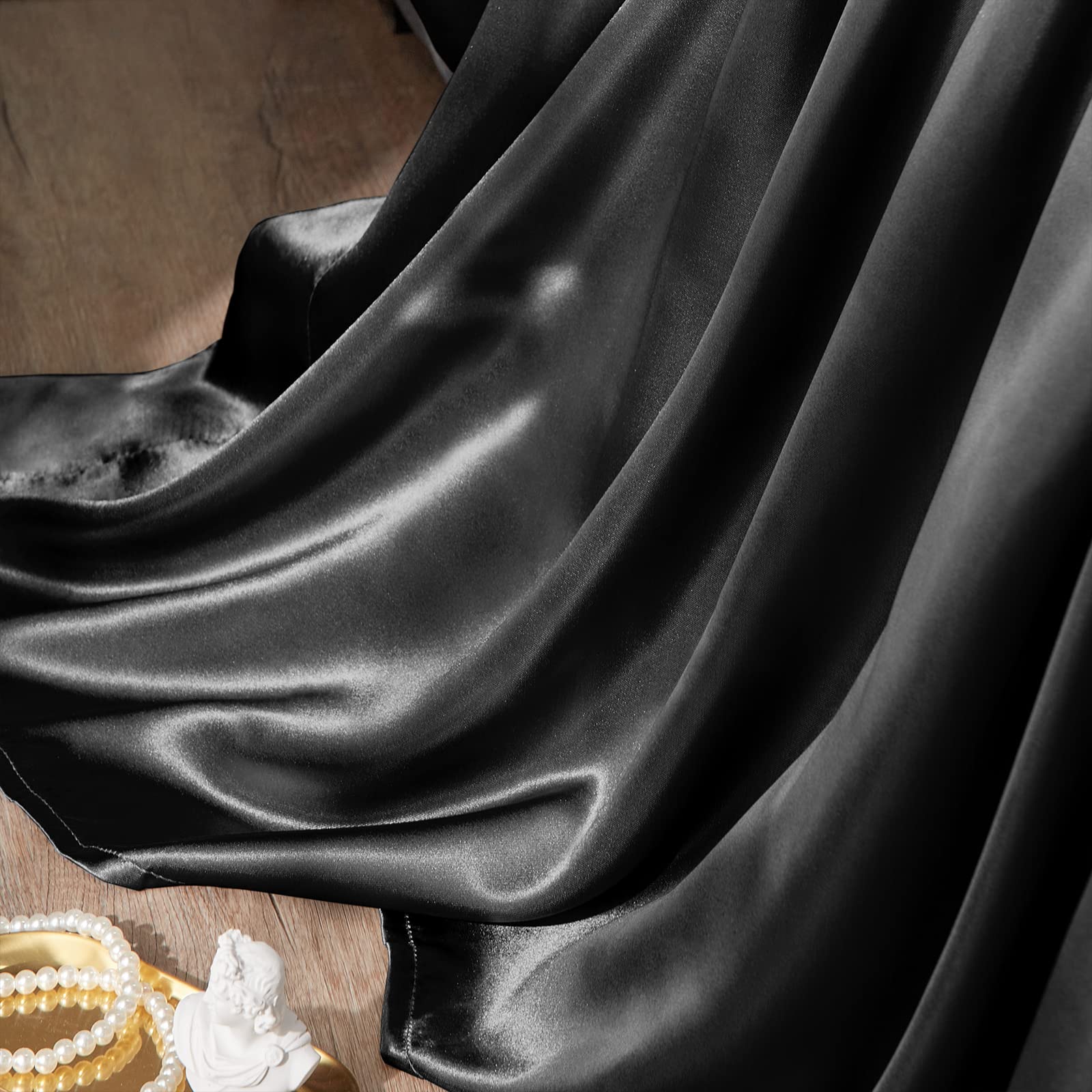 Foto 6 | Juego De Sábanas Cozylux, Satinadas, Tamaño Queen, Color Negro, 4 Piezas - Venta Internacional.