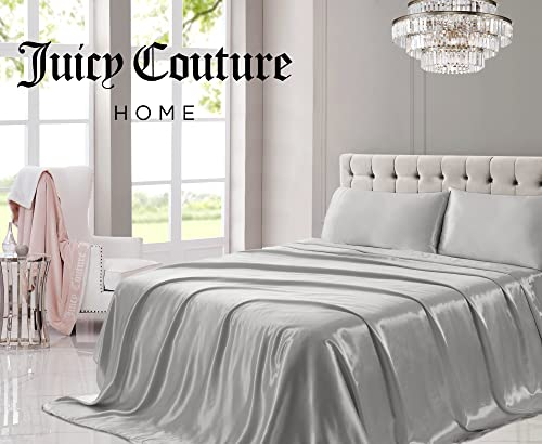 Foto 2 | Juego De Sábanas Juicy Couture, Satén De Seda, Tamaño King, Gris - Venta Internacional.