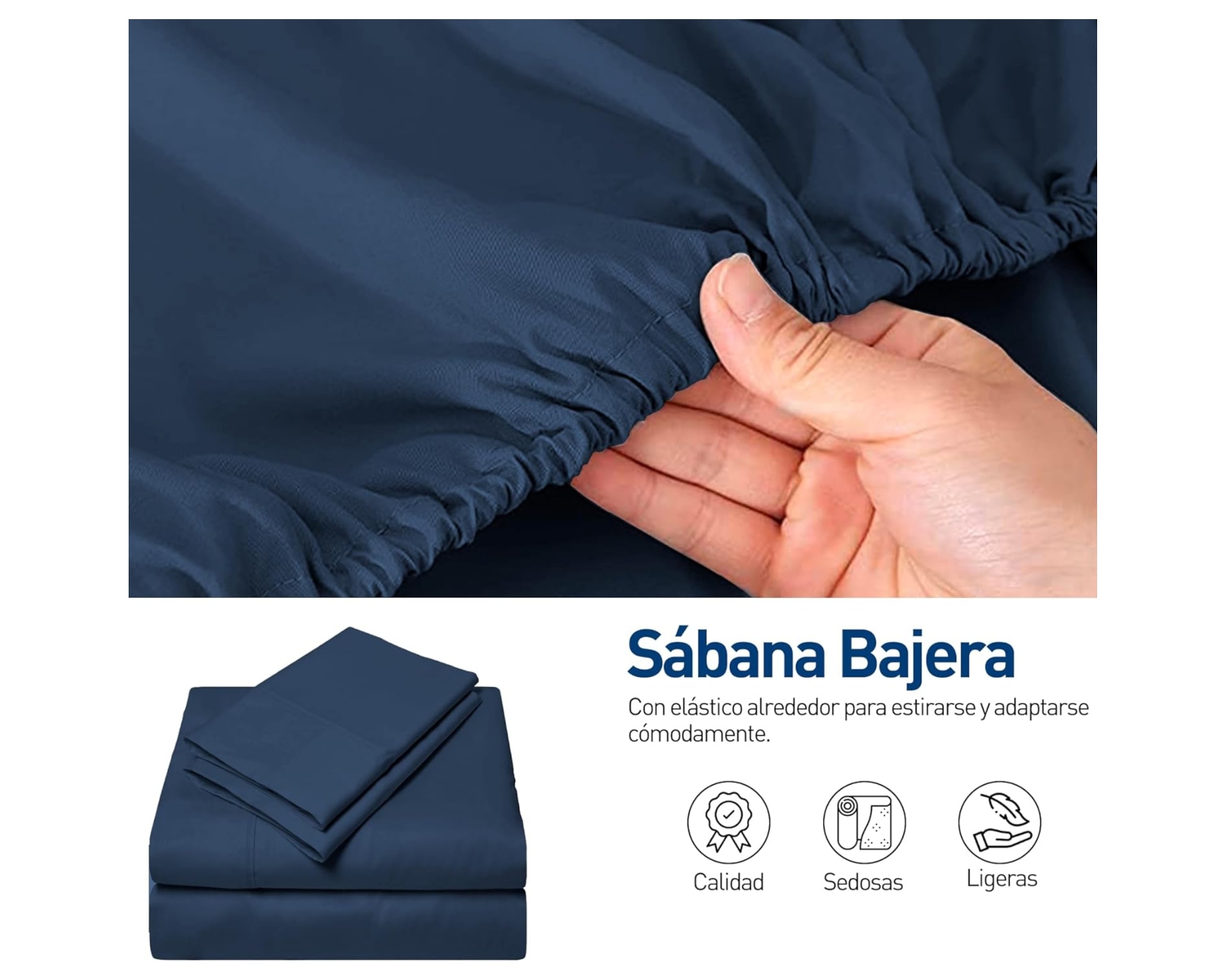 Foto 5 pulgar | Juego de Sábanas King Size Bluelander Azul Oscuro 4 Piezas