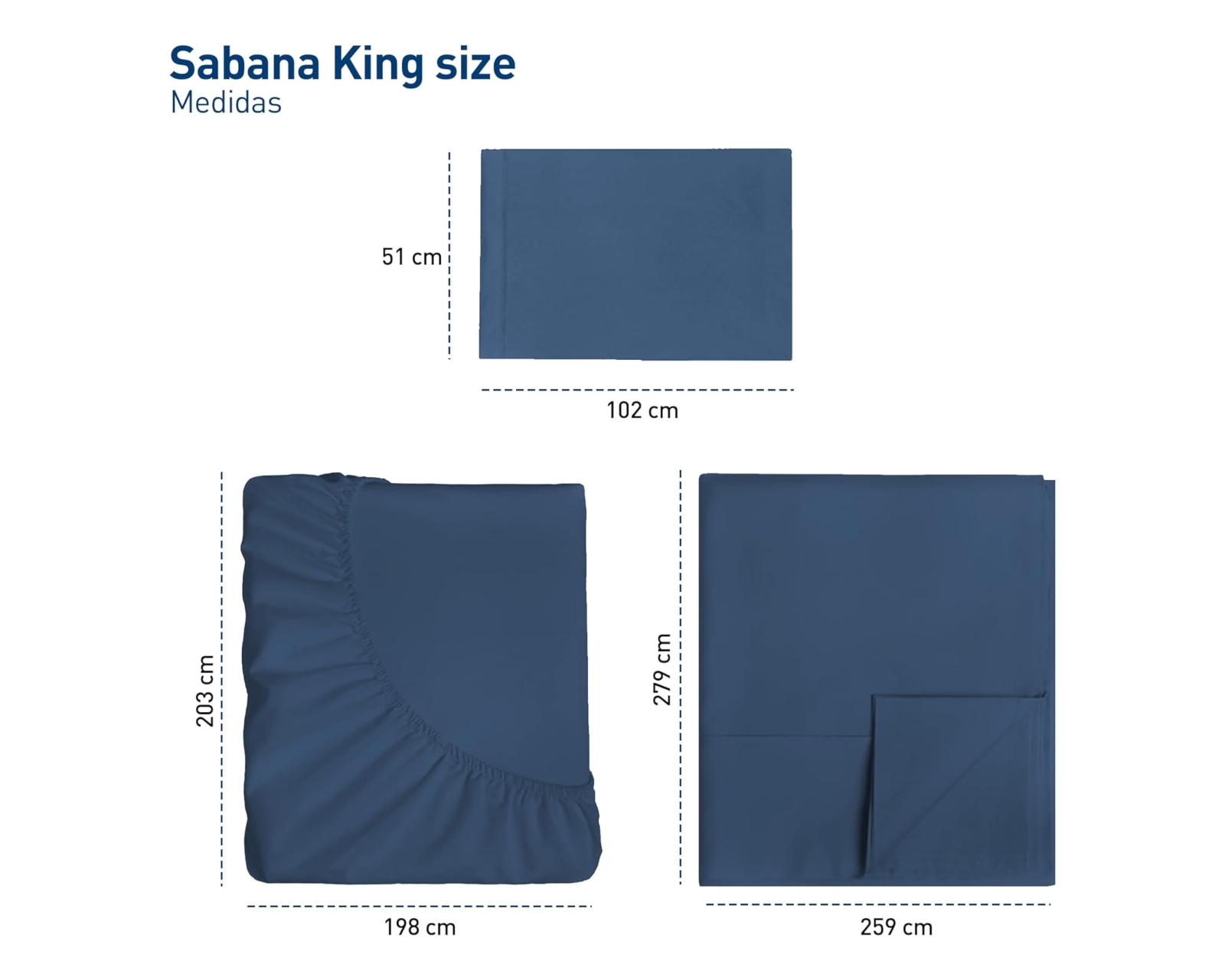 Foto 5 | Juego de Sábanas King Size Bluelander Azul Oscuro 4 Piezas