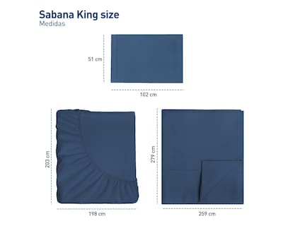 Foto 5 | Juego de Sábanas King Size Bluelander Azul Oscuro 4 Piezas