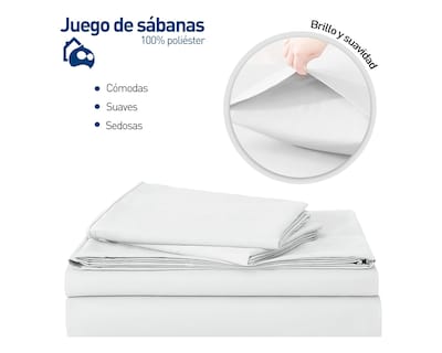 Foto 2 | Juego de Sábanas King Size Bluelander Blancas 4 Piezas