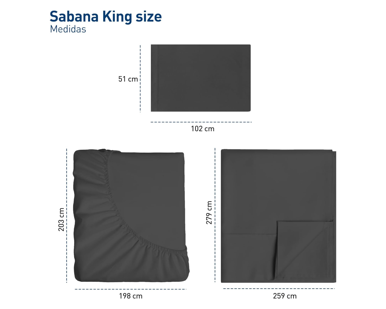 Foto 5 | Juego de Sábanas King Size Bluelander Negras 4 Piezas