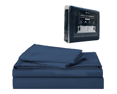 Foto 1 | Juego de Sábanas Queen Size Bluelander Azul Oscuro 4 Piezas