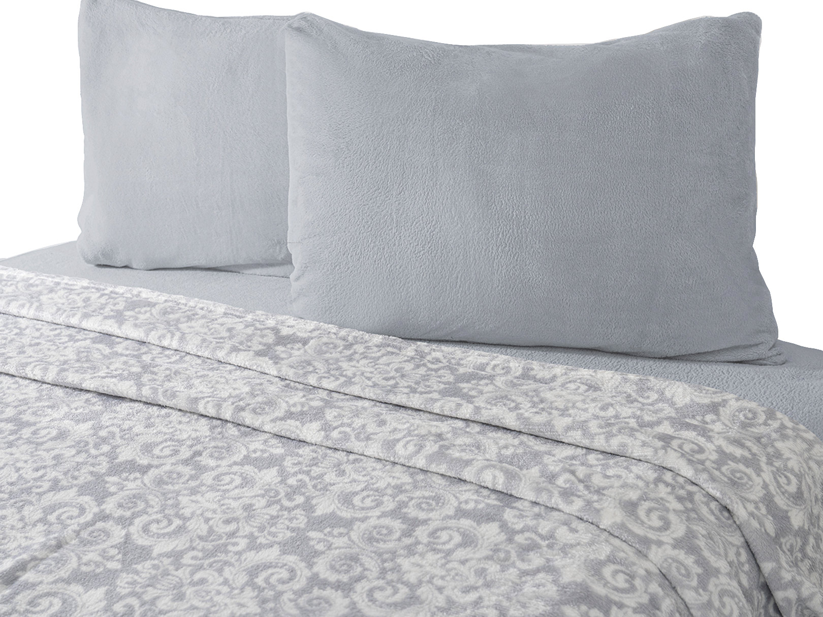 Juego de Sábana Dormireal Flannel Quebec Gris King Size