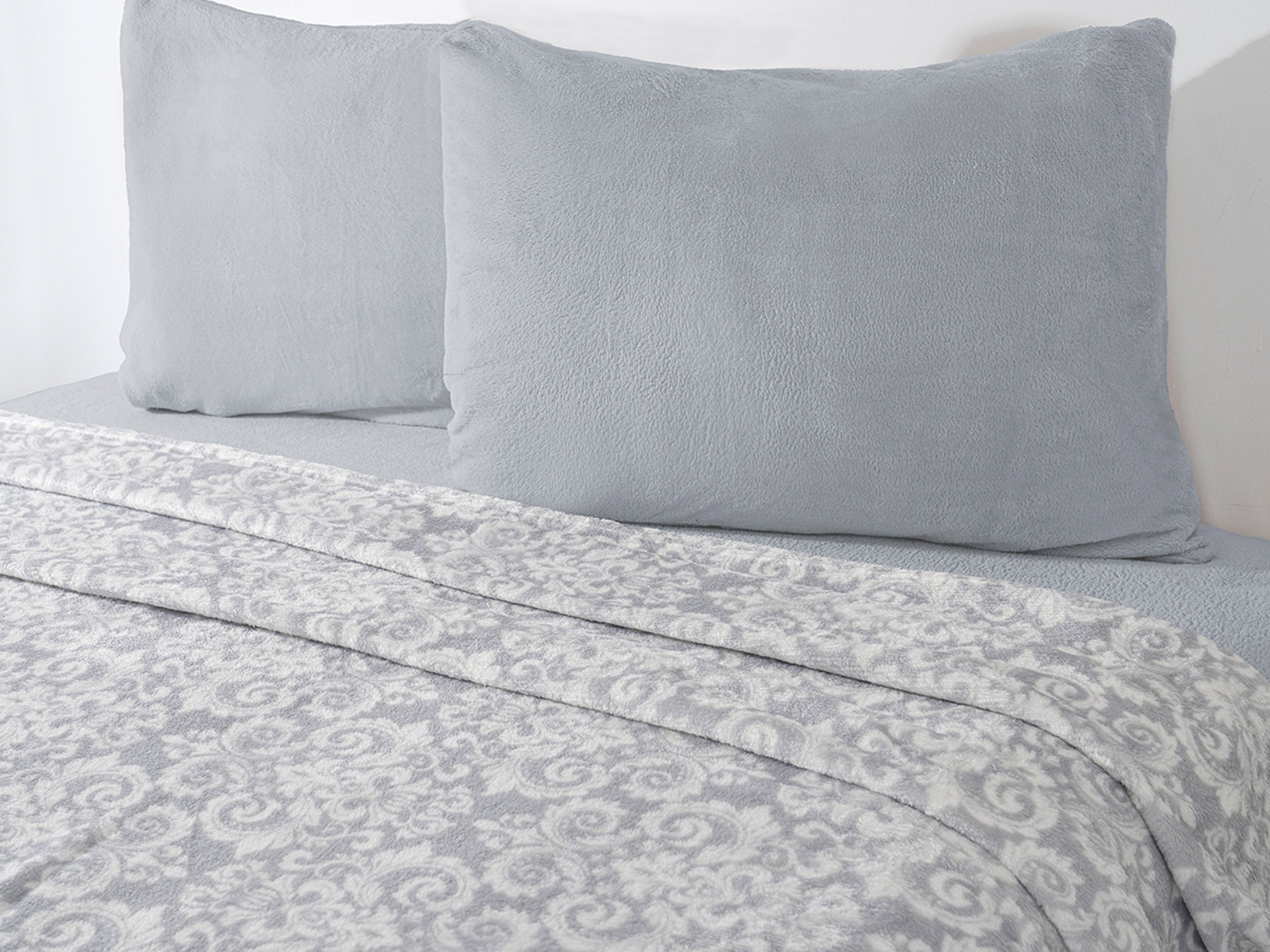 Foto 4 pulgar | Juego de Sábana Dormireal Flannel Quebec Gris King Size