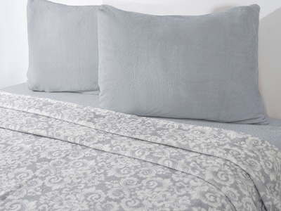 Foto 4 | Juego de Sábana Dormireal Flannel Quebec Gris Matrimonial