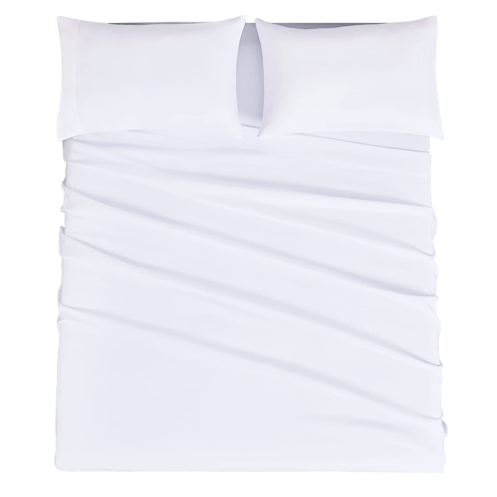 Juego De Sábanas Mejoroom Hotel Luxury 1800, Tamaño Completo, Color Blanco - Venta Internacional.