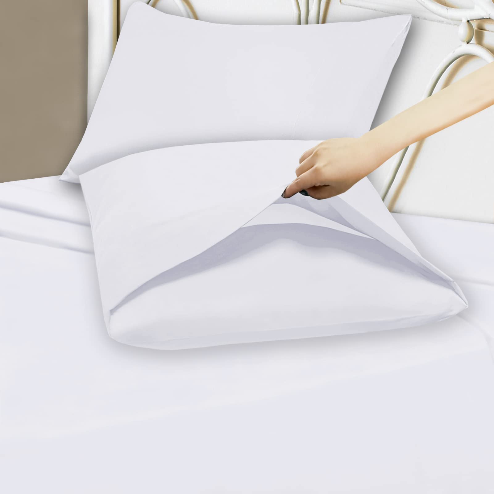 Foto 4 | Juego De Sábanas Mejoroom Hotel Luxury 1800, Tamaño Completo, Color Blanco - Venta Internacional.