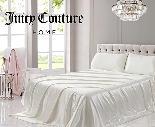 Foto 4 pulgar | Juego de Sábanas Juicy Couture Satén de Seda King Blancas - Venta Internacional