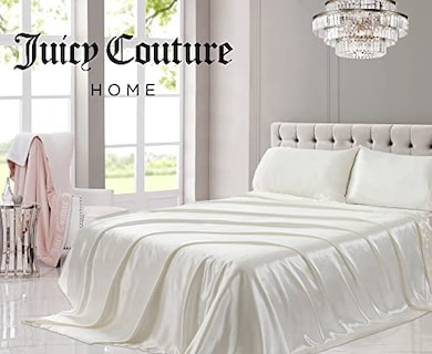 Foto 3 | Juego de Sábanas Juicy Couture Satén de Seda King Blancas - Venta Internacional